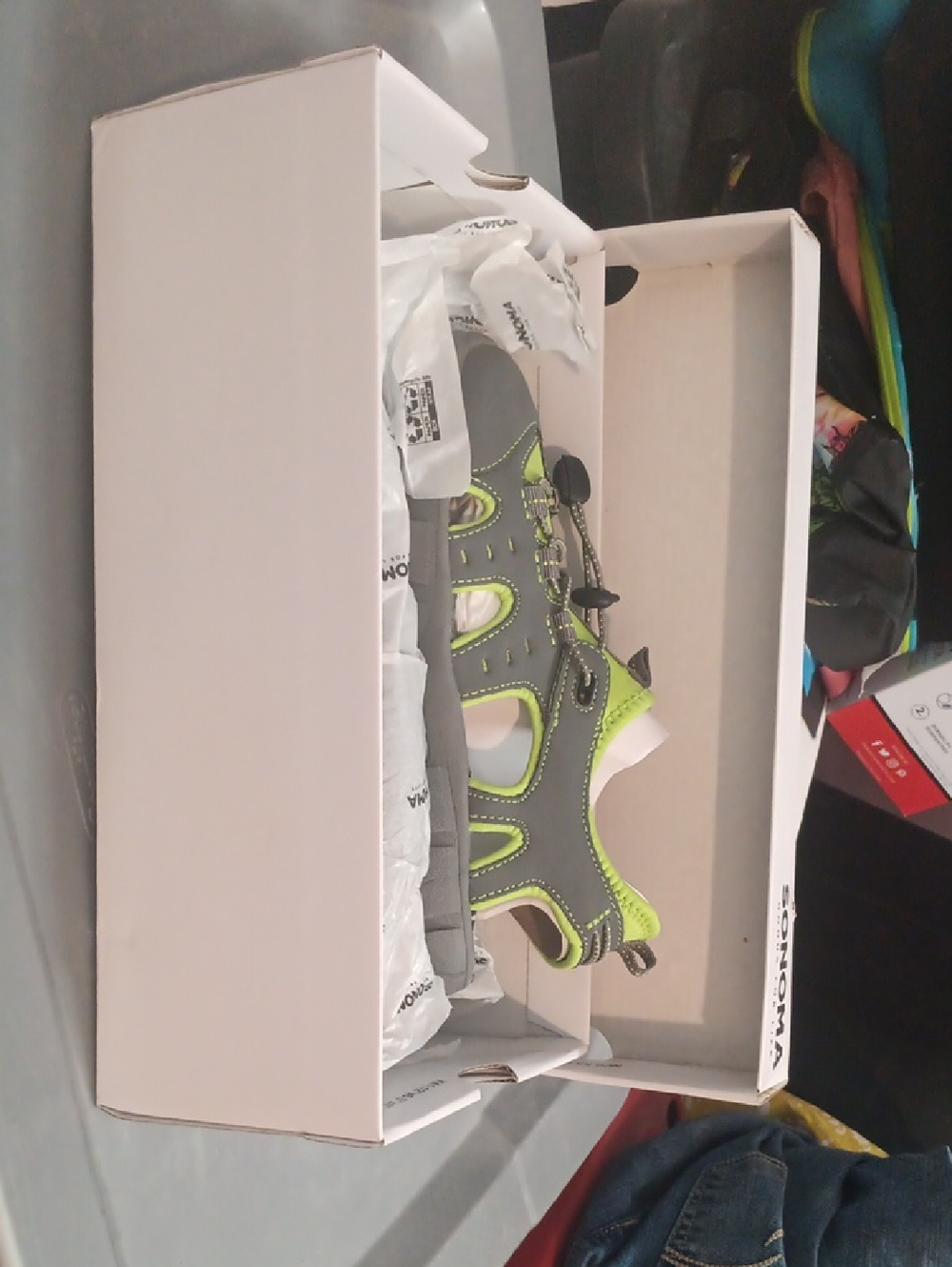 Sonoma Gray and Lime Green Kids Sport Sandals